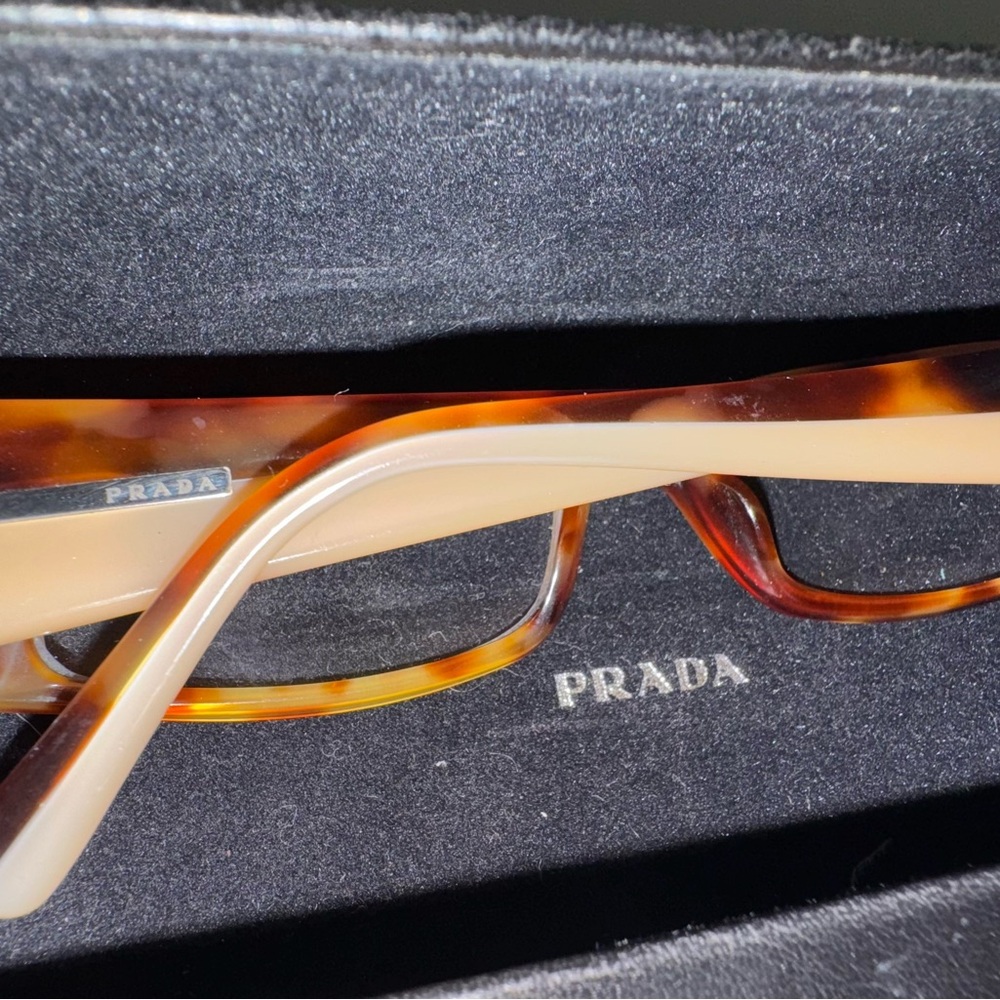 Prada two tone Tortoise Shell Rectangular Glasses… - image 7